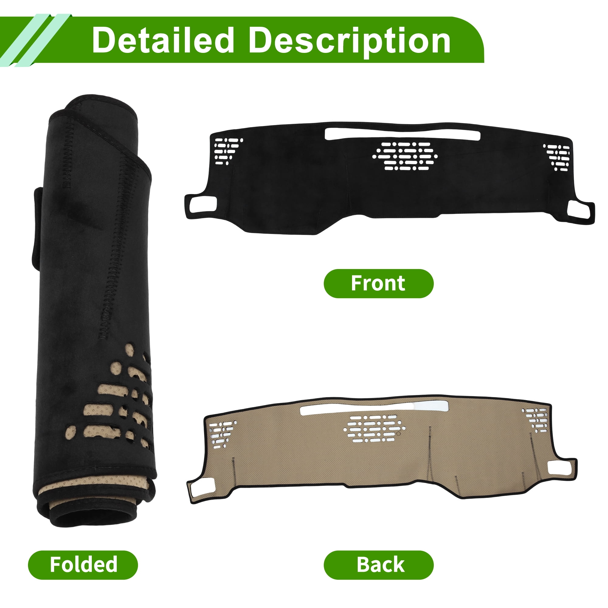 Unique Bargains Dash cover for Toyota 4Runner 2025 Dashboard cover Car Interior Anti-Slip/Anti Dust Flannel Black 1 Pc
