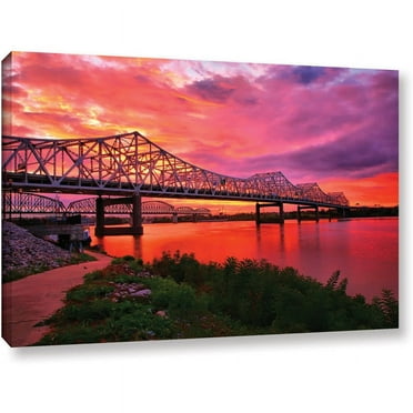 ArtWall Steve Ainsworth "Bridges at Sunrise" Gallery-Wrapped Canvas
