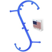 Body Back Buddy Classic Handheld Manual Massage Cane USA Made-Full Body Pressure & Trigger point massage tool for Deep Tissue Pain Relief -Dual Massage Hooks for Back, Shoulder, Neck (Blue)