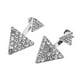 thumbnail image 4 of Forma geométrica de doble triángulo de cristal cuelga los pendientes pernos prisioneros de la joyería Adornos de de graduación Plata, 4 of 6