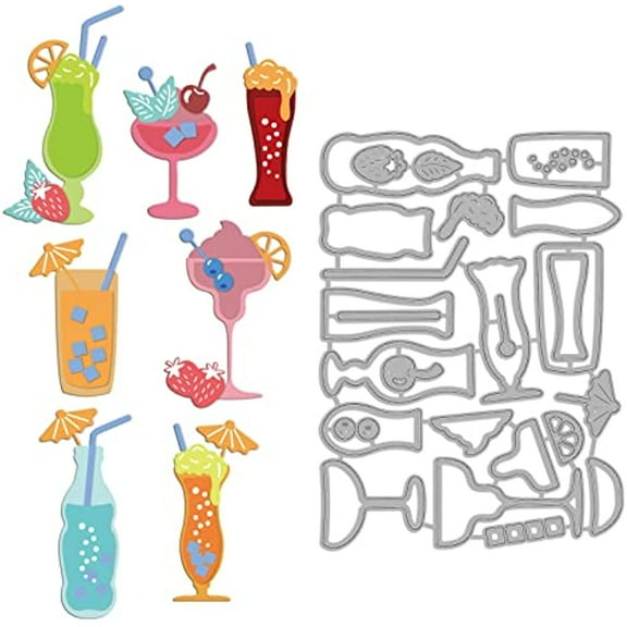 Summer Fruit Juice Metal Cutting Dies Die Cuts for DIY Scrapbooking Wedding Birthday Valentine's Day Cards Making Album Envelope Decoration