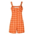 thumbnail image 5 of Plus Size Plaid Overalls for Women Strap Shorts Jumpsuit Trendy Summer Casual Suspender Bodysuit, 5 of 7