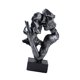 thumbnail image 2 of Escultura abstracta de cara de pareja besándose, figura de amor, centro de mesa, artesanía Plateado vintage, 2 of 9