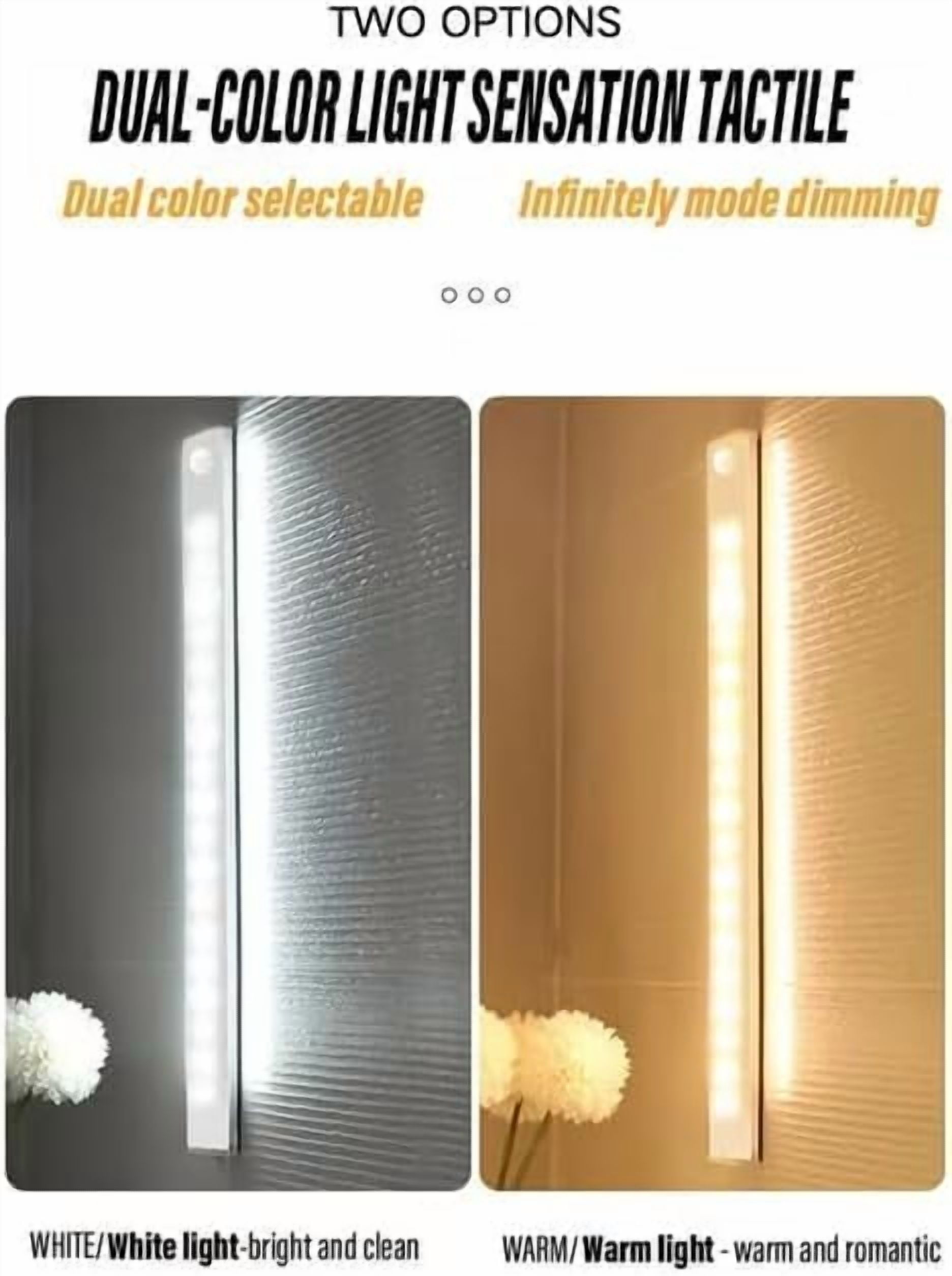 YEPOLERCE Smart Sensor Magnetic Rechargeable LED Lights, Motion Activated Wireless Closet Lights with USB Charging, Punch-Free Stick-On Lights for Kitchen Cabinet Wardrobe Stairs