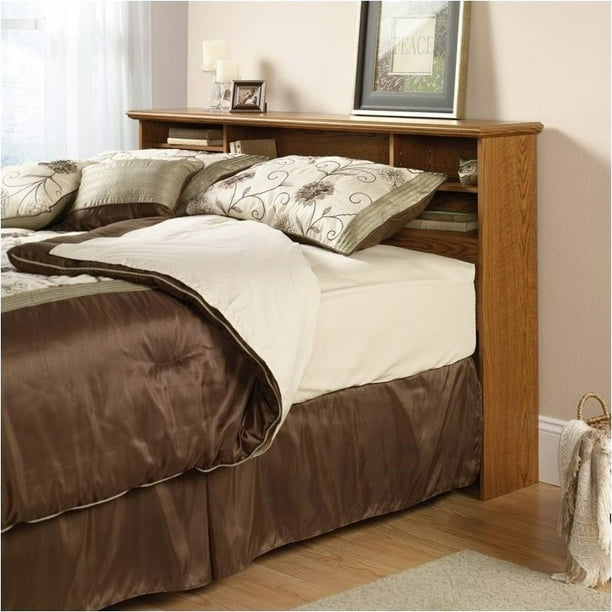Pemberly Row Full Queen Bookcase Headboard in Oak