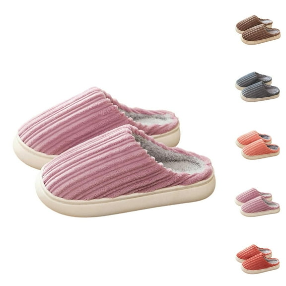 Men&Women's Slippers with Soft Plush Knit and Lightweight Non- Sole, Cozy House Shoes and Fashion Indoor Footwear for Fall And Winter 7 Purple