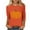 Orange, variant on Raeneomay 3/4 Length Sleeve Womens Tops Fashion Tees Casual CrewNeck Loose T Shirt Ladies Tops Blouses Shirts