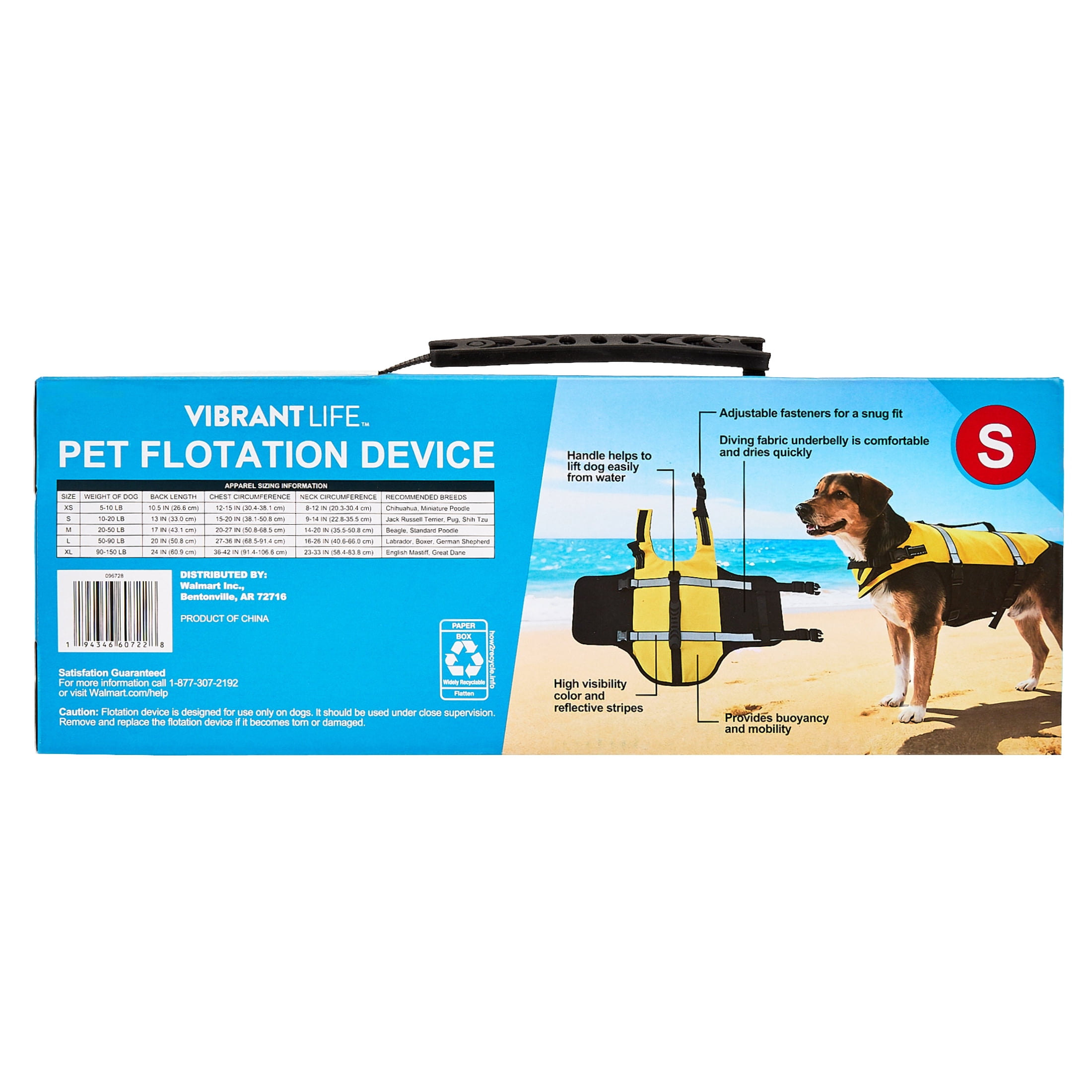 Vibrant Life High-Visibility Dog Floatation Device, Yellow, S