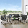 thumbnail image 2 of Lounge Sectional Sofa Chair Set, Aluminum, Metal, Steel, Grey Gray, Modern Contemporary Urban Design, Outdoor Patio Balcony Cafe Bistro Garden Furniture Hotel Hospitality, 2 of 10