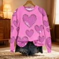 thumbnail image 5 of qucoqpe Valentine's Day Womens Tops Fashion Heart Printed Crew Neck Pullover Shirts Long Sleeve Sweatshirts, 5 of 5