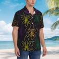 thumbnail image 5 of Disketp Hawaiian Shirts For Men,Mardi Gras Carnival Print Mens Casual Short Sleeve Button Down Shirts Beach Shirt, 5 of 8