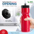 thumbnail image 2 of 50 Strong Sports Squeeze Reusable Red Water Bottle, 2 Pack - 22 oz. BPA Free Plastic Easy Open Push/Pull Cap - Fits in Most Bike Cages, 2 of 7