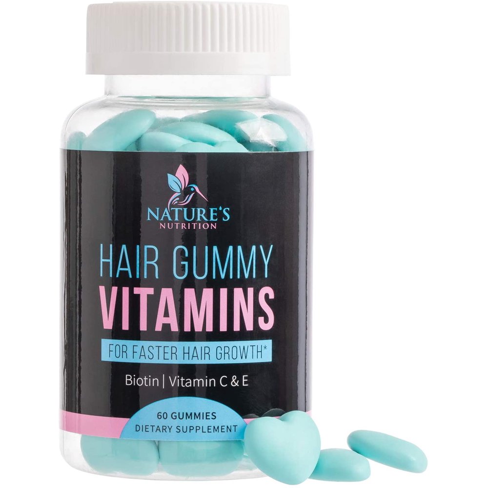 Hair Gummy Vitamins with Biotin 5000 mcg, 60 Ct