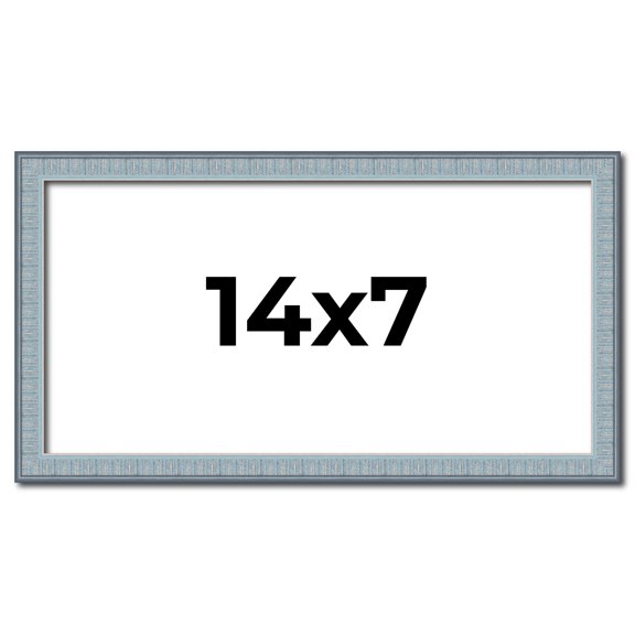 14x7 Frame Rustic Sky Blue Solid Wood Picture Frame | 0.75 Inch Moulding Width |Includes UV Acrylic