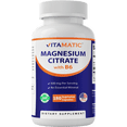 thumbnail image 3 of (2 pack) Vitamatic Magnesium Citrate 500mg per Serving - 180 Vegetarian Capsules (Provides 150 mg of Elemental Magnesium) - Added B6 for Maximum Absorption - Supports Muscle, Joint, and Heart Health*, 3 of 21
