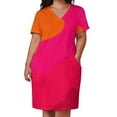 thumbnail image 2 of Vestido de fiesta holgado rosa a naranja elegante promoción, 2 of 6