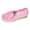 thumbnail image 6 of HEWUQI Wedge Platform Loafers for Womens Backless Leather Comfortable Slip on Casual Travel Everyday Shoes Pink Size 9, 6 of 6