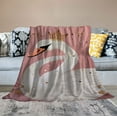 thumbnail image 2 of Nawypu Pink White Swan Pattern Throw Blankets Warm Blanket Gifts Cozy Soft Lightweight Flannel Blankets Throw for Kids, Adult, Throw Blanket for Couch, Sofa, Bed, Camping, 2 of 6