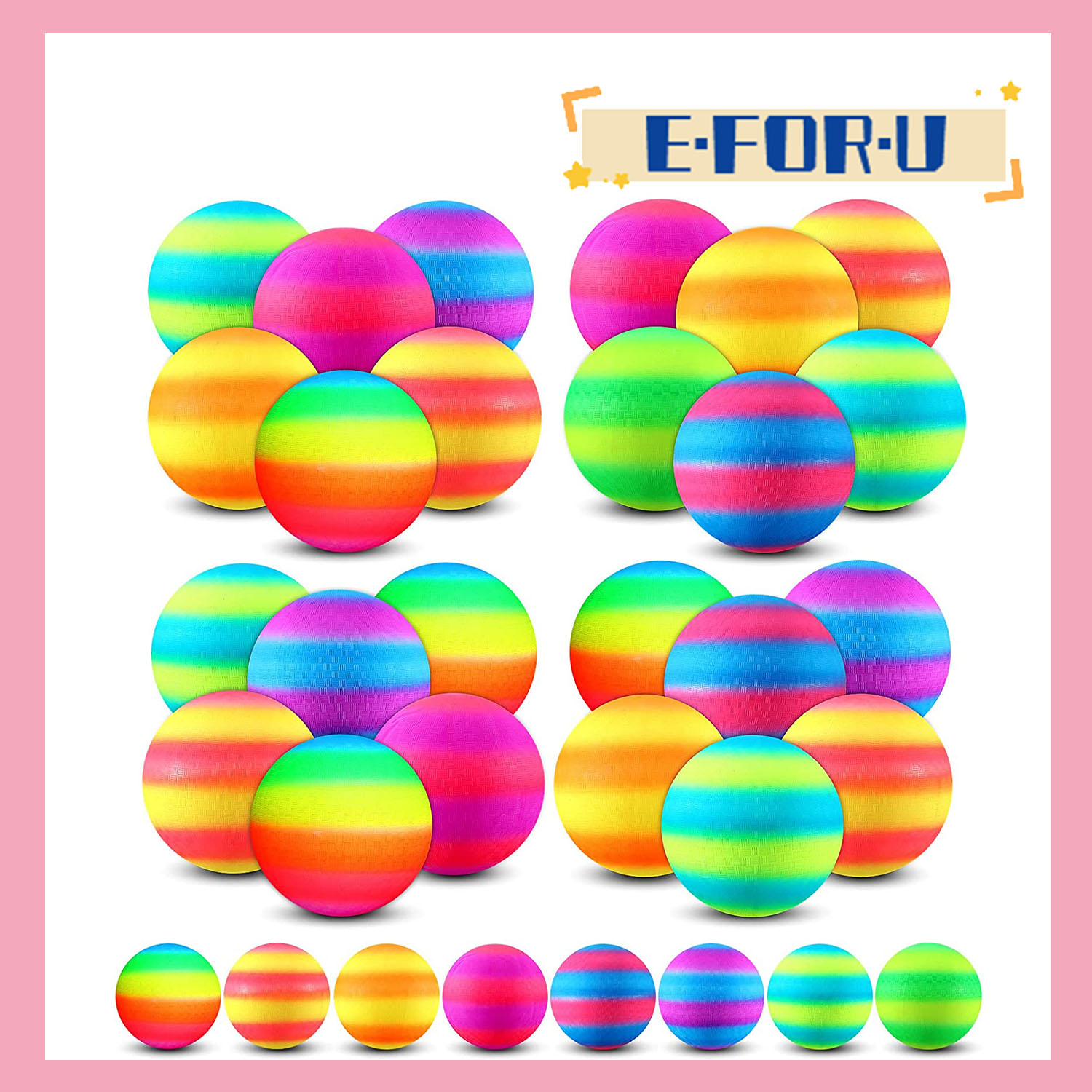 40 Pack Playground Balls Bulk Colorful Inflatable Bouncy Dodgeball