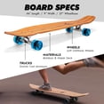 thumbnail image 2 of Monopatín Longboard Magneto Kicktail Cruiser de 44 pulgadas | Cubierta de bambú y arce duro | Hecho para adultos, adolescentes y niños (azul), 2 of 5