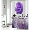thumbnail image 3 of Purple Rose Shower Curtain Lavender Marble Shower Curtain for Bathroom Get Naked Shower Curtains Vintage Ombre Bathroom Curtains Waterproof Fabric Decorative Bathtub Curtains 72" W x 72" H, 3 of 6