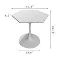 thumbnail image 3 of Tcbosik Modern Hexagonal Dining Table with Metal Base, Tulip Table for Small Space Home Office, 31.5"L x 31.5"W x 29.13"H, White Marble, 3 of 7