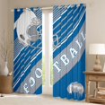 thumbnail image 3 of Feelyou Modern Rugby Football Black Out Curtains, Cartoon Soccer Helmet Curtains Pack of 2 (42x63 Each), Blue Grey Abstract Stripes Bedroom Curtains, Window Curtains Bedroom Decor, 3 of 7