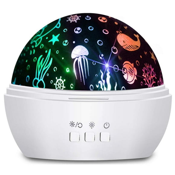 Moredig Kids Night Light, 360 Rotating Starry Night Light Projector For Baby, Ocean Wave Projector For Kids Bedroom Decoration- White