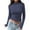Blue, variant on Inleife Fall Tops for Women Women's Casual Fashion Loose Pleated Round Neck Solid Color Long Sleeve Top