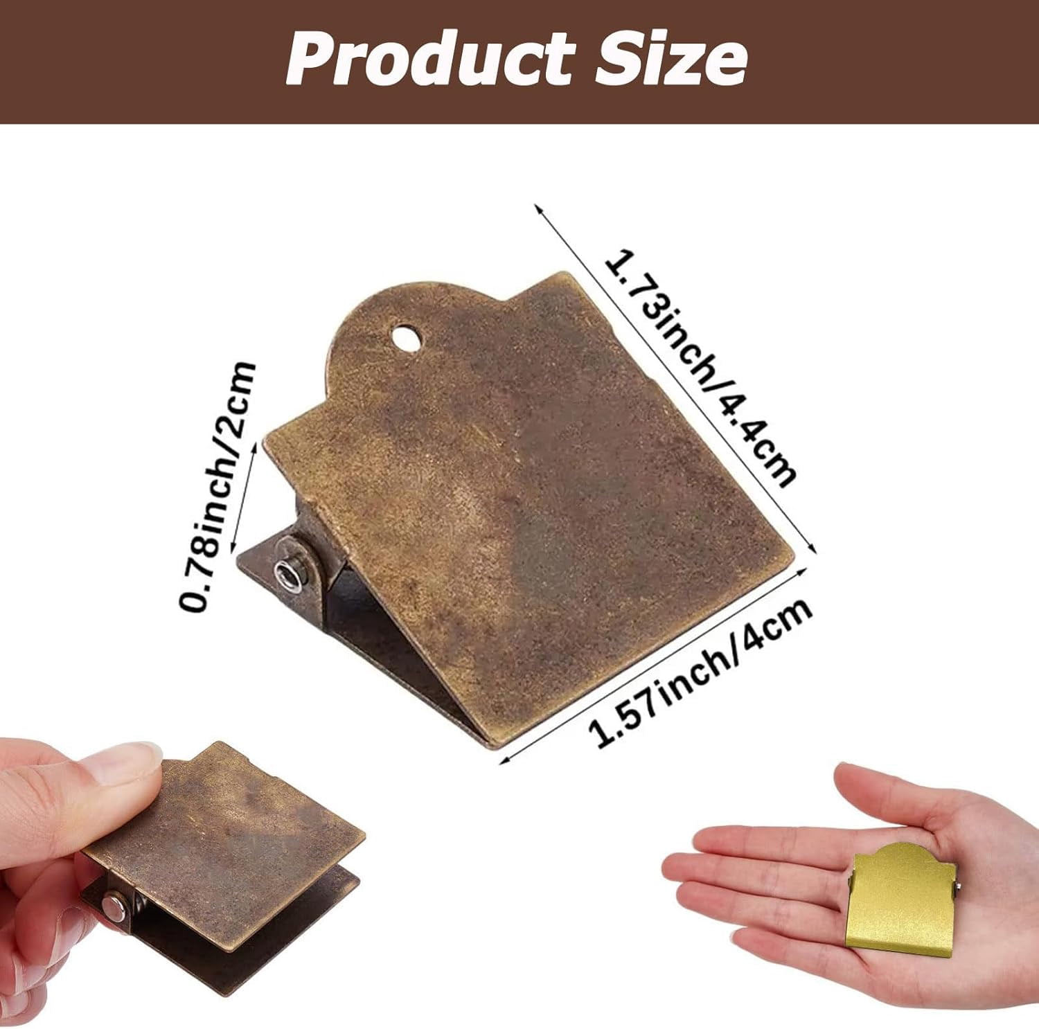 ABCISI 2 Pcs Vintage Metal Book Clip to Hold Book Open, Journal Clip Metal Travelers Notebook Book Decorative Binder Clips, Brass Journal Book Page Holder Clips for Book,  Paper, Bookmark (Bronze)