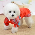thumbnail image 2 of Ropa para Mascotas Vestido Cheongsam Falda Mascota Decoración Traje Lindo Vestido Rojo Brillante O Oro Ropa para Mascotas, 2 of 8
