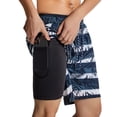 thumbnail image 5 of Men's Swim Trunks with Compression Liner 15 Inch Inseam Quick Dry Swim Shorts,, 5 of 6