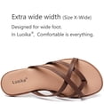 thumbnail image 2 of Sandalias planas Luoika para mujer, color marrón, ancho ancho, tamaño 11XW, 2 of 9