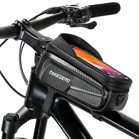 Waterproof Bicycle Phone Mount Bags Front Frame Top Tube Bag with Touchscreen Phone Holder Case