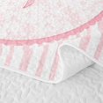 thumbnail image 5 of Manfei Pink Stripes Personalized Initial B Twin Quilt Set for Girls,Chic Floral Bowknot Twin Coverlet Set for Teens, 5 of 7