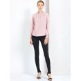 thumbnail image 3 of Allegra K Blusa Sólido Cuello Con Volantes Manga Larga Casual Elegante Para Mujeres Rosa XL, 3 of 7