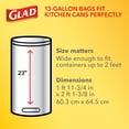 thumbnail image 5 of (6 pack) Glad ForceFlex Tall Kitchen Drawstring Trash Bags, 13 Gal, Gain Original with Febreze, 40 Ct, 5 of 22