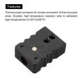thumbnail image 4 of Uxcell J Type Thermocouple Wire Connectors Female Plug Adapter Temperature 220C Black 2pcs, 4 of 6