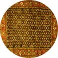 thumbnail image 1 of Ahgly Company Machine Washable Indoor Round Persian Yellow Traditional Area Rugs, 6' Round, 1 of 4