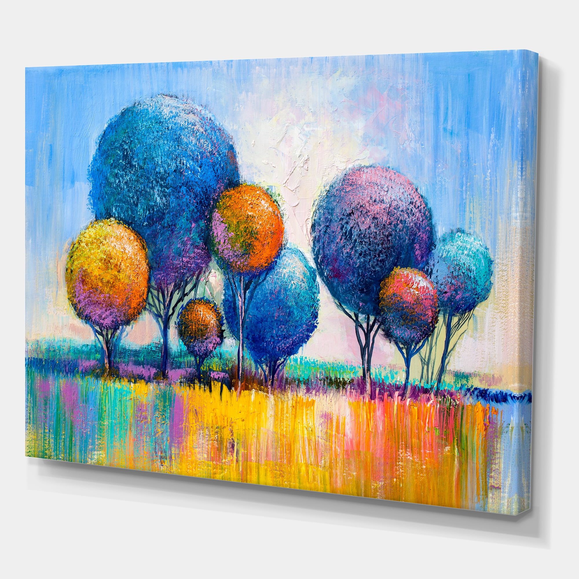 Designart ' Autumn Colorful Fantasy Trees IV ' Modern Canvas Wall Art Print