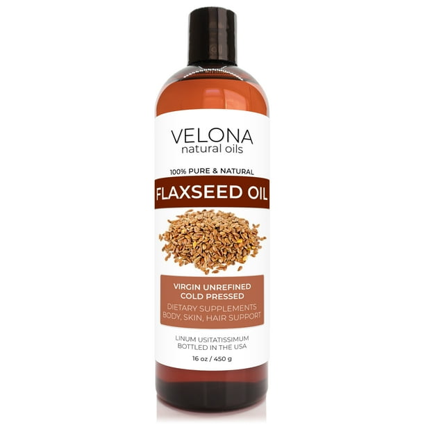 FlaxSeed Oil by Velona 16 oz 100 Pure and Natural Carrier Oil