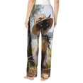 thumbnail image 2 of Bixox Women's Cat In Sun Hat Patterned Pajama Pants Loungewear, 2 of 5