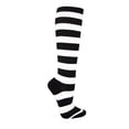 thumbnail image 2 of COUVER Womens 1 Inch Stripe Cotton Knee High Socks Black White 2 Pairs (Womens), 2 of 9