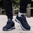 thumbnail image 2 of Xiaoxatg Men's Casual Shoes Low Top Breathable Strap Lightweight Sports Shoes for Everyday Comfort and Style 9.5 Dark Blue, 2 of 6