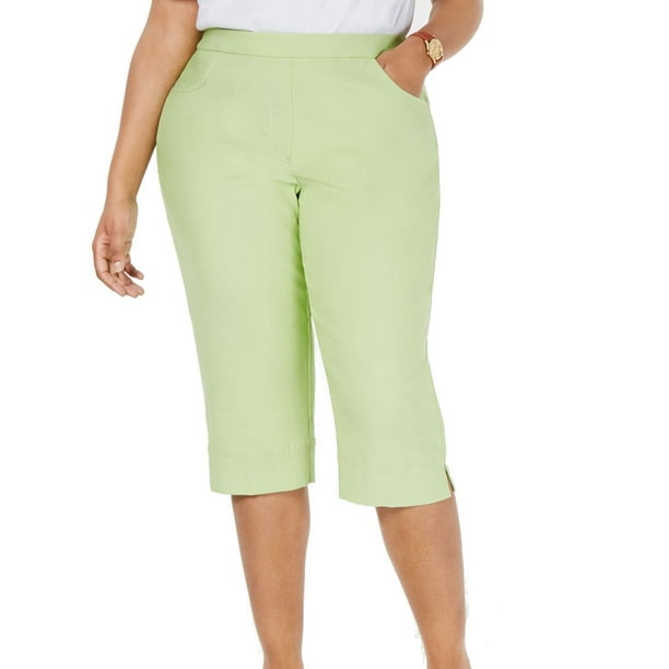 Womens Pants Plus Capris Cropped Stretch 18W