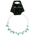 thumbnail image 2 of Mi Amore Silver-Tone Ankle Bracelet With Blue Spherical Bead And Tear Drop Shaped Charm Accents AN1413A-BLUE, 2 of 2