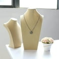 thumbnail image 3 of Necklace Pendant Display Bust Mannequin Stand Holder Rack, Linen 235*390mm, 3 of 9