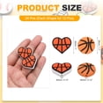 thumbnail image 3 of Uxcell 24 Pcs Ballon de Sport Forme Ronde Cœur de Basketball 25mm avec Trou de 3mm, Orange Rouge, 3 of 6
