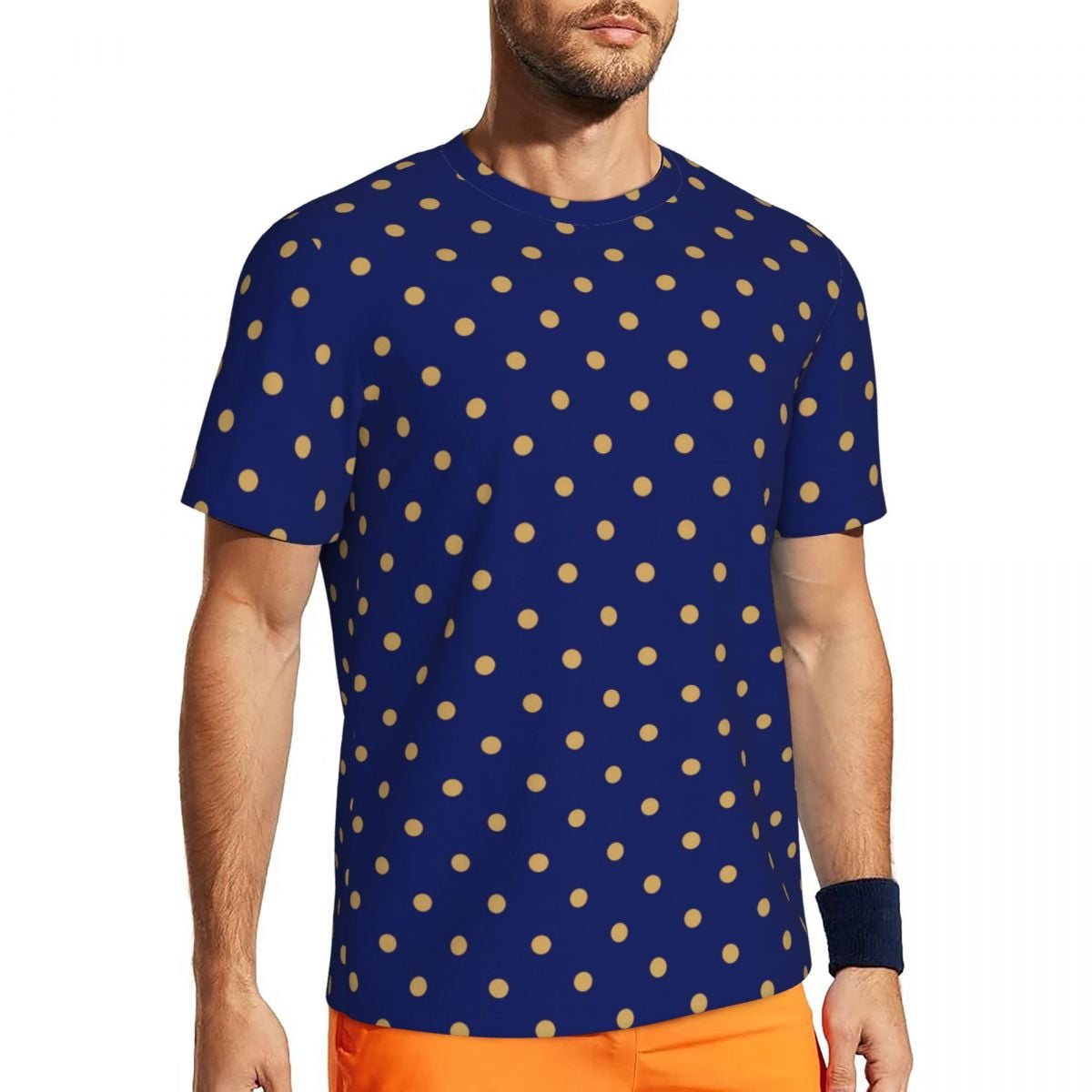 T Shirt For Men Gold Dot Polka Dots Harajuku Gym T-Shirts