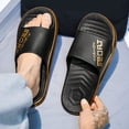 thumbnail image 2 of Men's Slip On Sport Slide Sandals Wide Width Non Slip Bathroom Shower Slippers Open Toe Soft Sole Lightweight Water Shoes Gold Size 6, 2 of 5